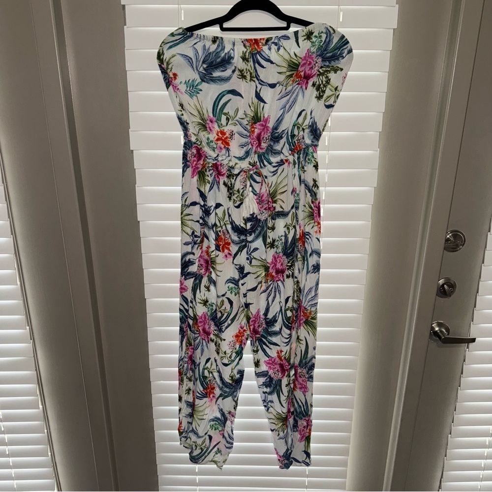 Blue Island Tropical Floral Jumpsuit